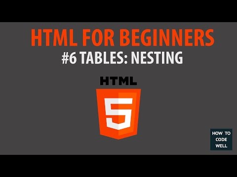 HTML For Beginners Tutorial #6 Table Nesting