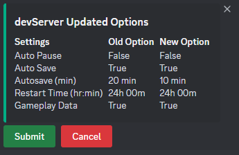 Change Options Embed