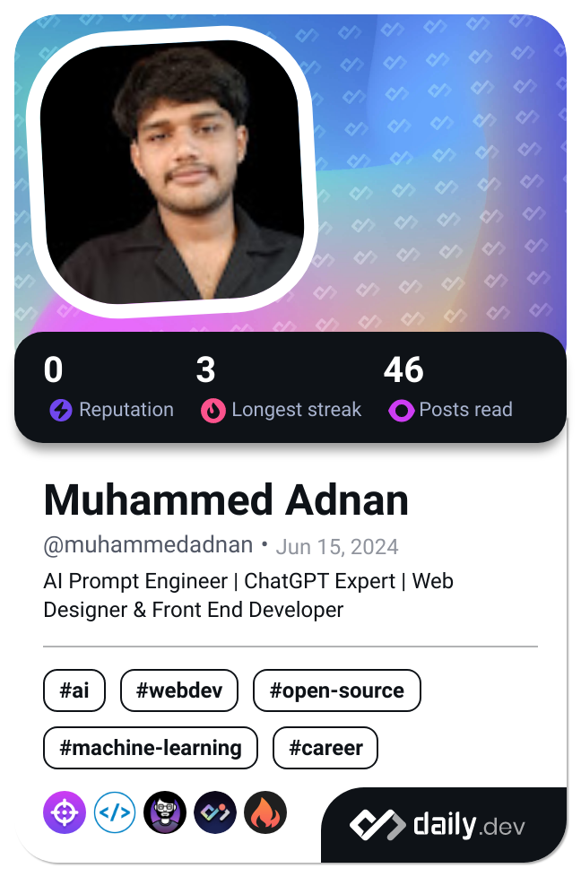 Muhammed Adnan's Dev Card