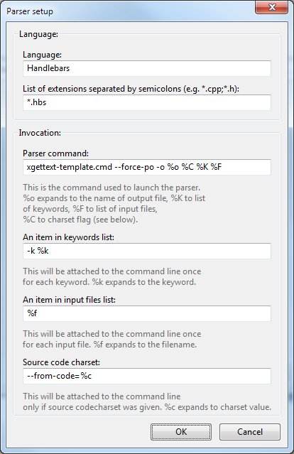 Poedit parser configuration