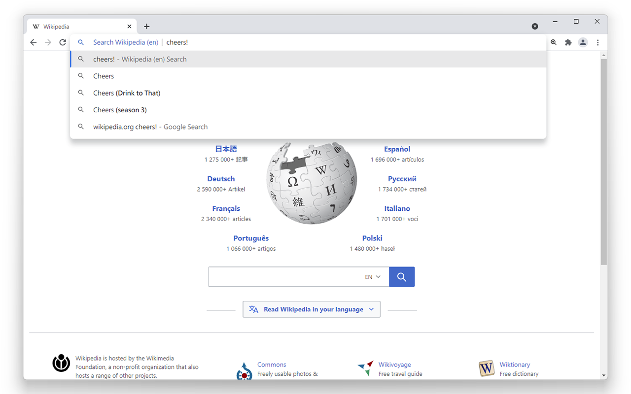 oSearch helps you search wikipedia.org via OpenSearch