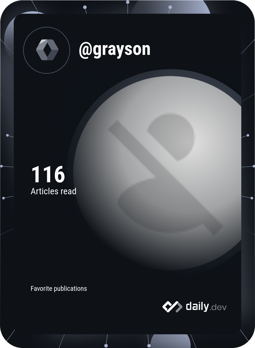 Grayson McMurry's Dev Card