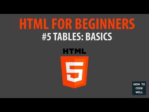 HTML For Beginners Tutorial #5 Table Basics